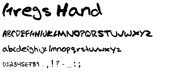Gregs hand font